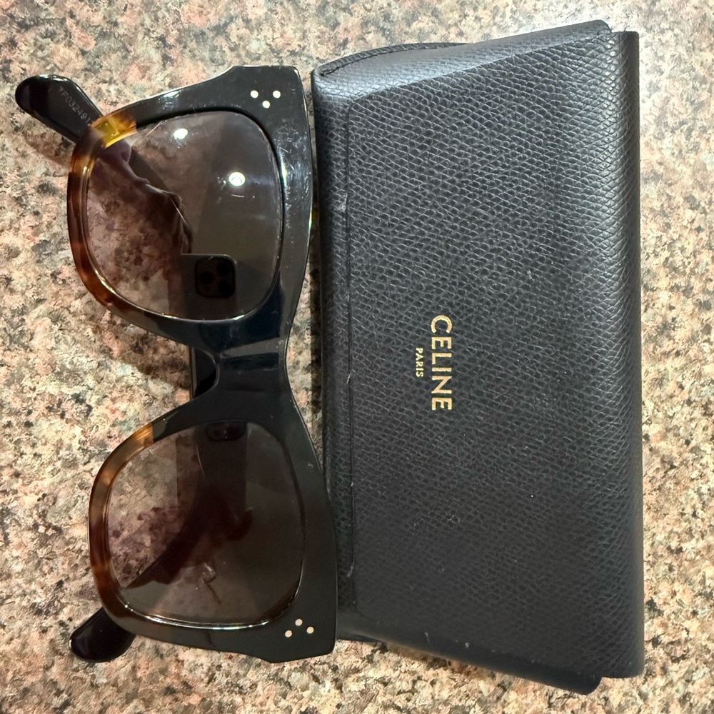 Celine Tortoise and Black Sunglasses